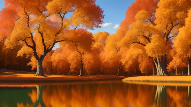 Peaceful autumn scene for wallpaer