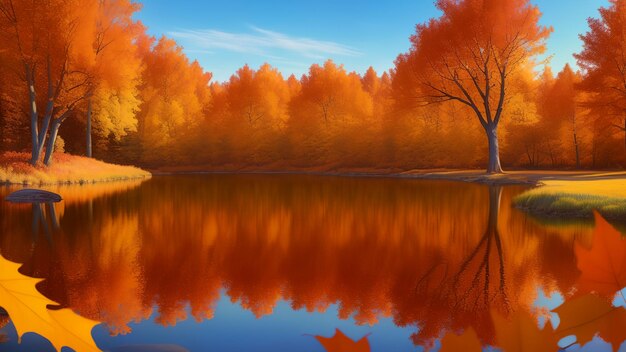 Peaceful autumn scene for wallpaer