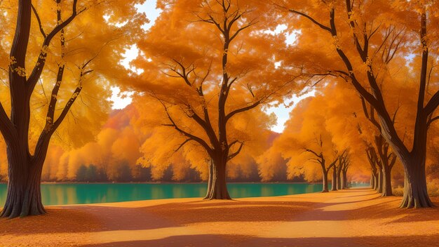 Peaceful autumn scene for wallpaer