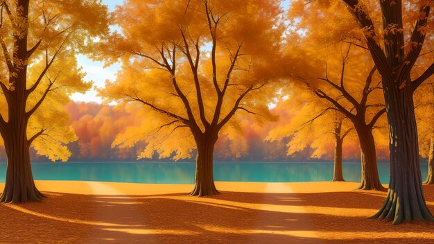 Peaceful autumn scene for wallpaer