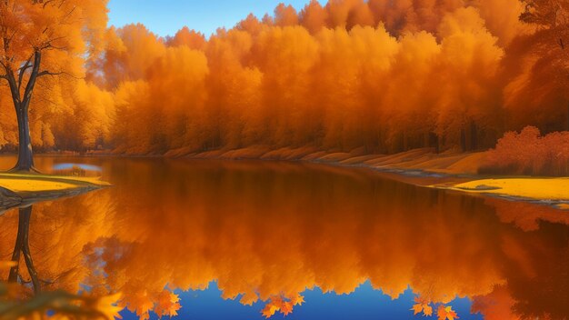 Peaceful autumn scene for wallpaer