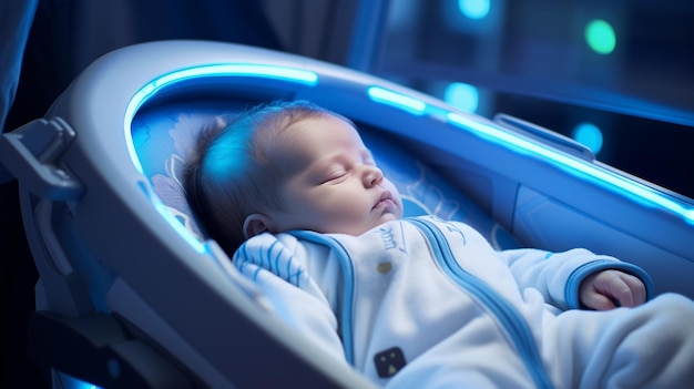 Peaceful baby sleeping in crib