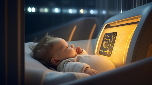 Peaceful baby sleeping in crib