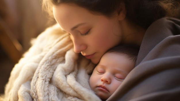 Peaceful baby sleeping in crib