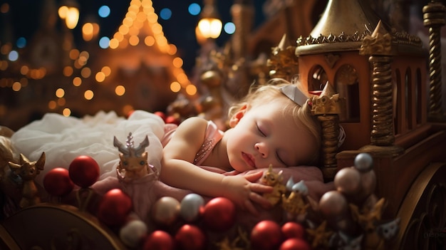 Peaceful baby sleeping in crib