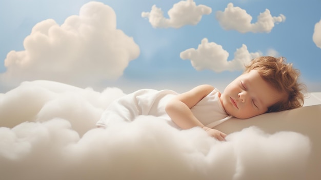 Peaceful baby sleeping in crib