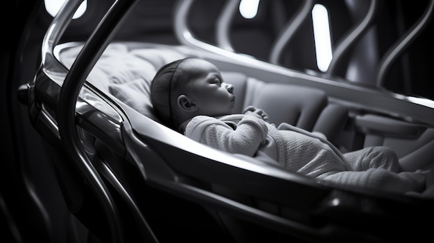 Peaceful baby sleeping in crib