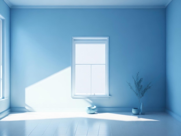 A peaceful blue room background