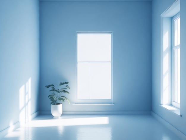 A peaceful blue room background