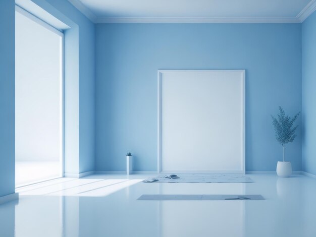 A peaceful blue room background