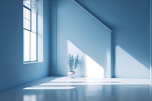 A peaceful blue room background