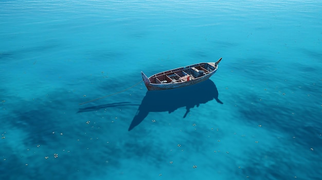 Peaceful Boat Glide on Turquoise Waters