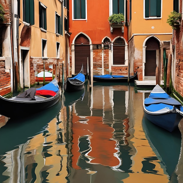 A peaceful boat ride along the serene canals of Venice Italy