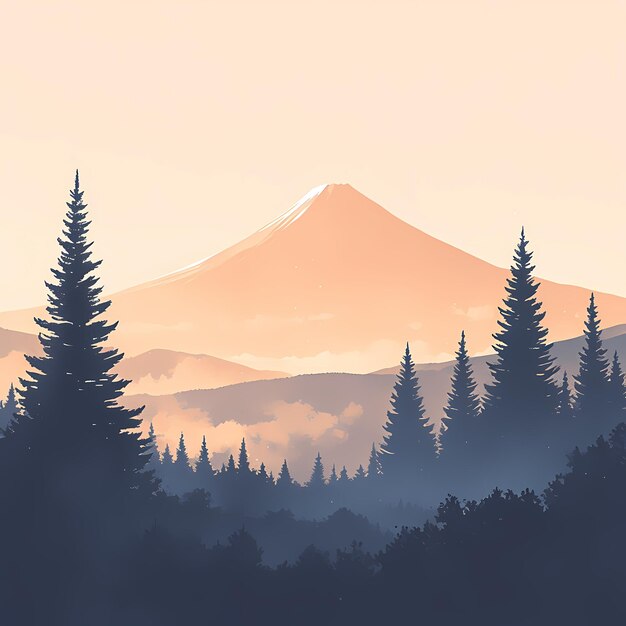 写真 日本 の 富士 山 で の 平和 的 な 黎明
