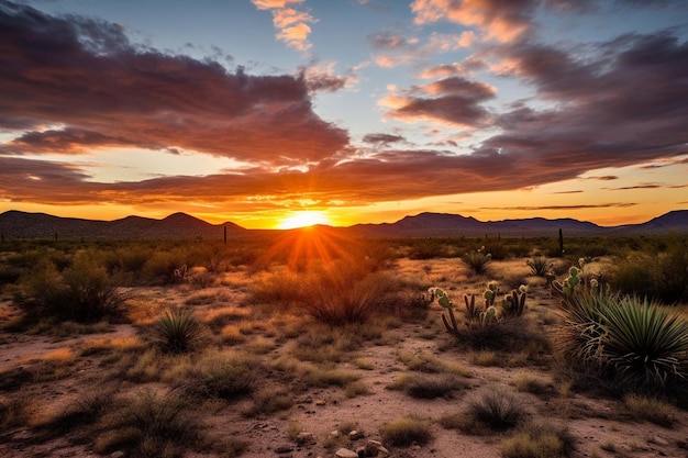 A Peaceful Desert at Sunrise