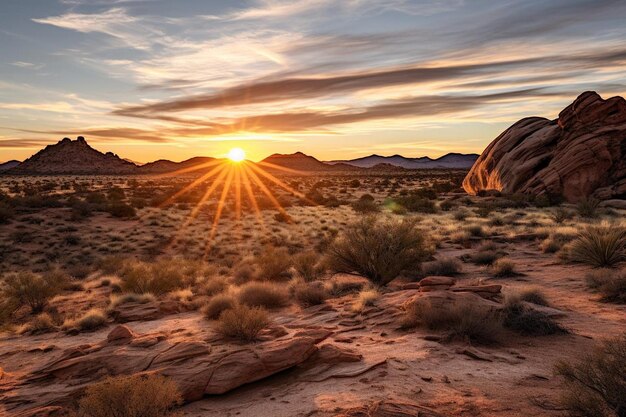 A Peaceful Desert at Sunrise