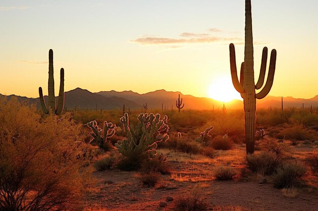 A Peaceful Desert at Sunrise