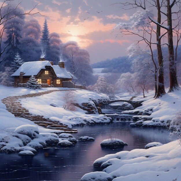 Peaceful hush of a snowcovered landscape