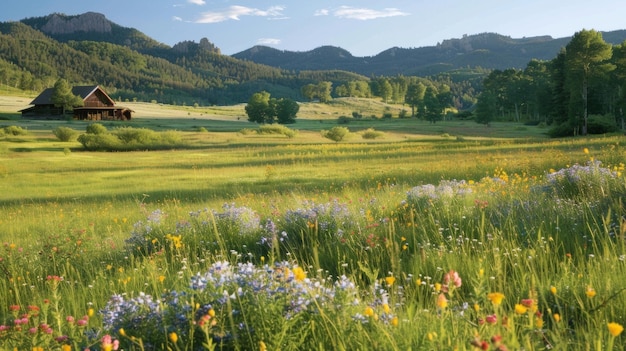 A peaceful meadow dotted with wildflowers invites visitors to take a moment to appreciate the