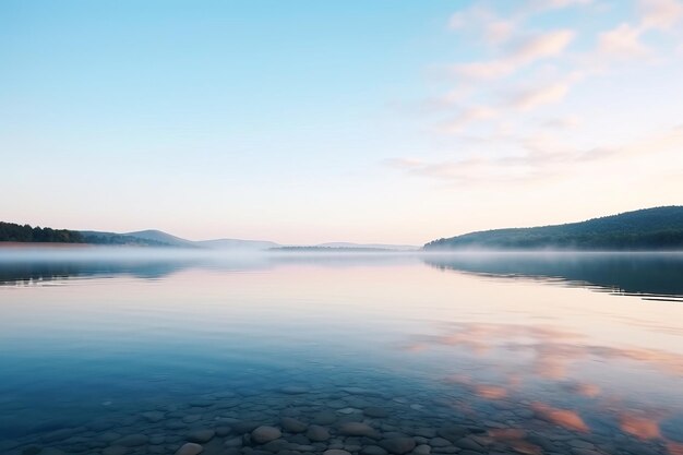 Photo peaceful morning dawn over the lake