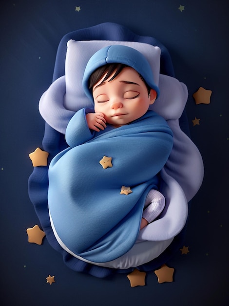 A peaceful newborn baby sleeping