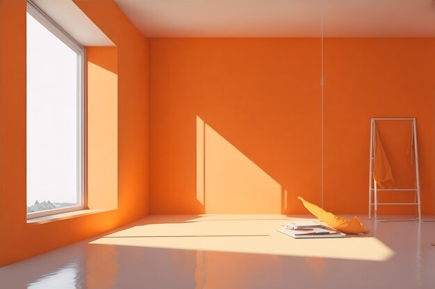 Photo a peaceful orange room background