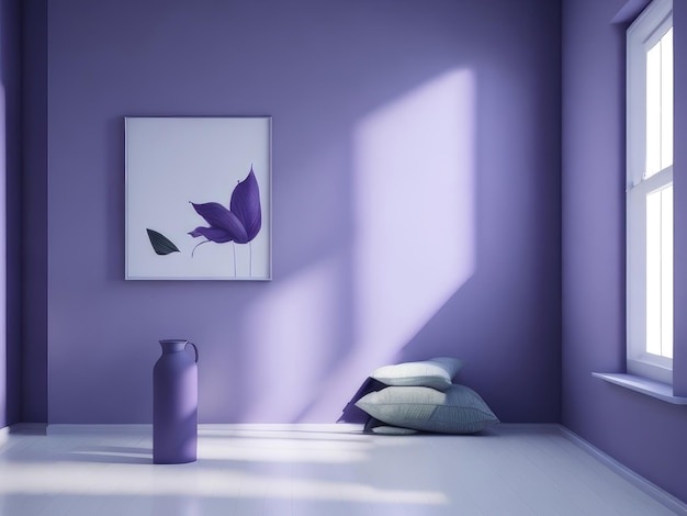 Мирный фиолетовый фон комнаты