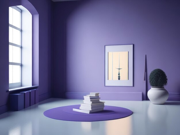 Photo a peaceful purple room background