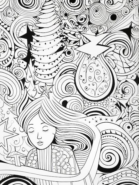 Photo peaceful reflections a serene christmas mindfulness coloring page