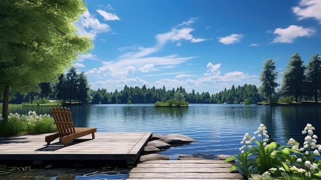 Peaceful relax at lake