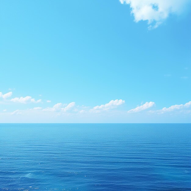사진 평화로운 바다 풍경 조용한 물 위의 푸른 하늘과 조용한 반사 소셜 미디어 포스트 크기