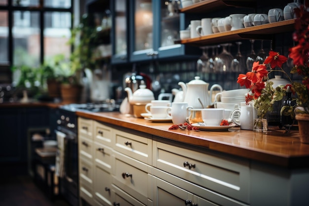 peaceful situation of the afternoon in the kitchen professional advertising photography