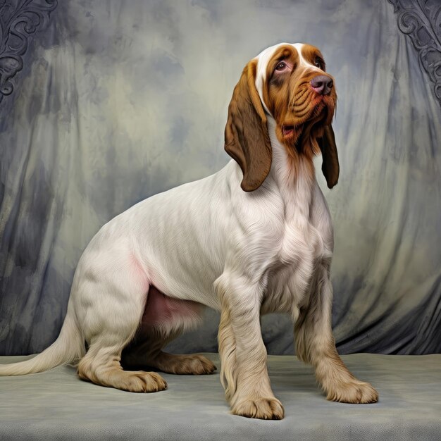 Peaceful Spinone Italiano in a Studio