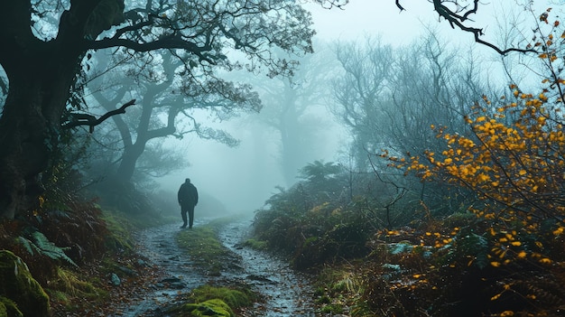 Photo a peaceful stroll through the enchanting woods