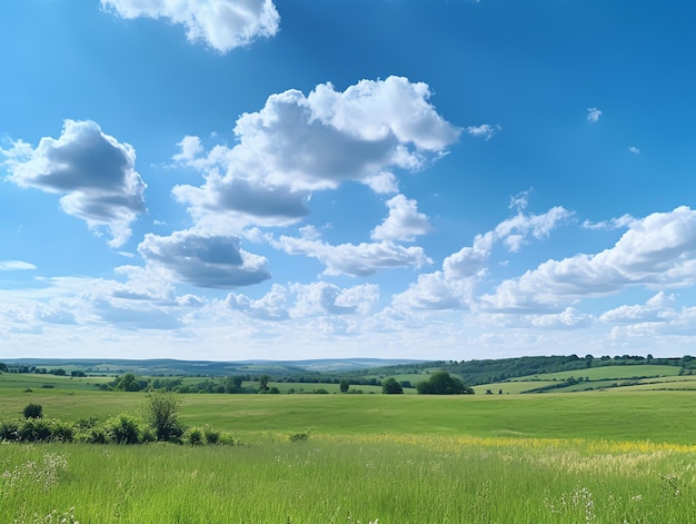 穏やかな夏の田園風景