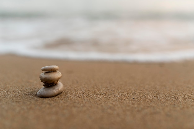 Peaceful water and sand composition