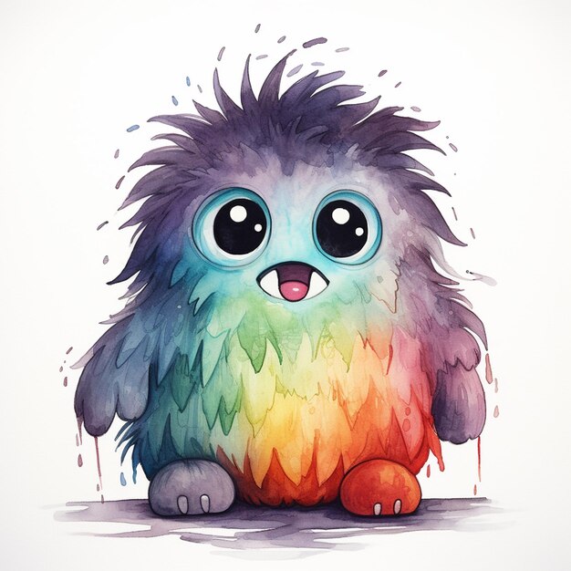 Peaceful Watercolor Monster Calms Your Soul