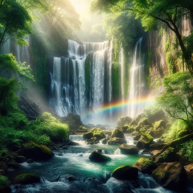 Peaceful Waterfall Landscape