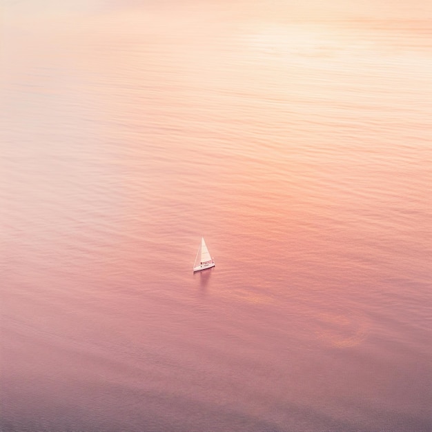 Foto una barca tranquilla sul lago