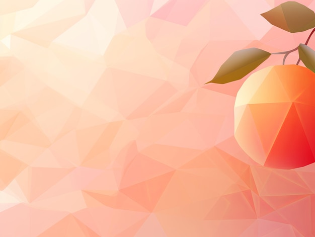 Peach abstract background with low poly design vector illustration in the style of peach color palet