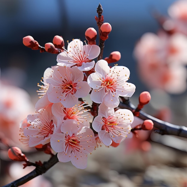 Peach blossom paradise spring background photo