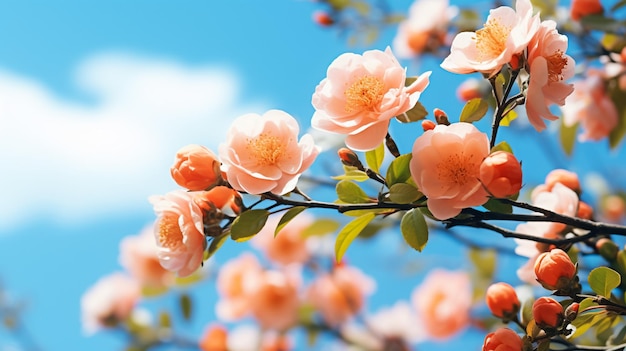 Peach Blossom in spring sunlight