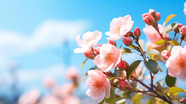 Peach Blossom in spring sunlight