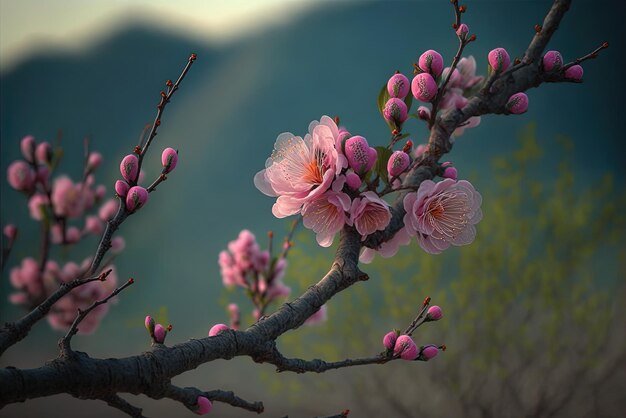 Peach blossoms in Japan