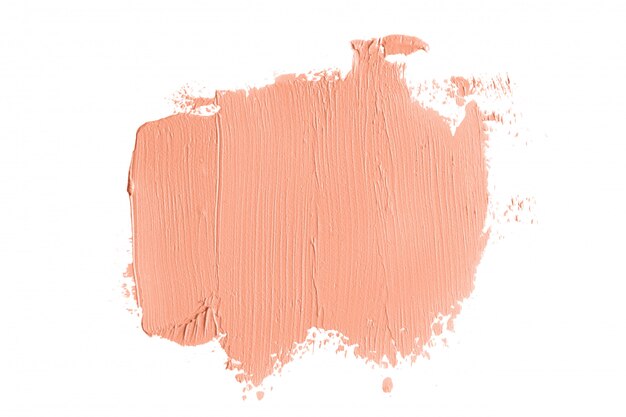 Peach color corrector brush strokes isolated