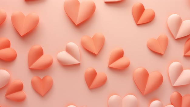 Peach Color Hearts as a background