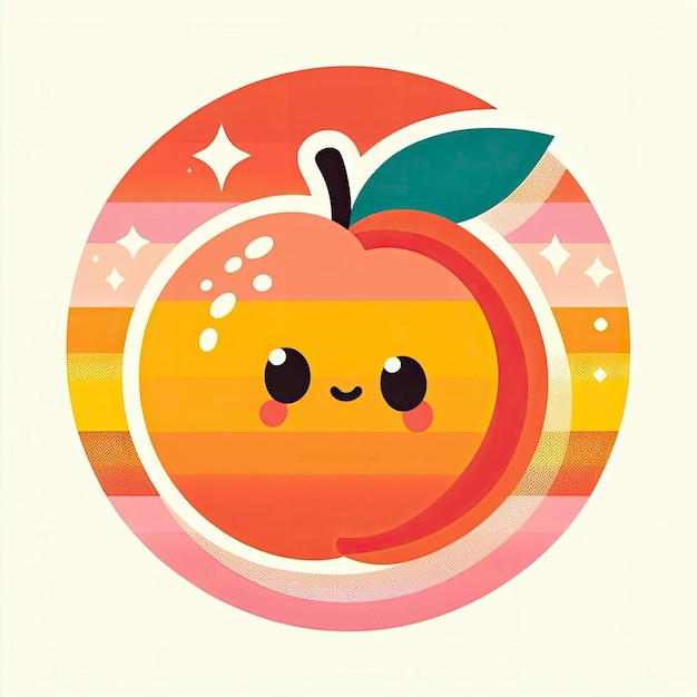 Peach colorful cute screen printing effect riso print