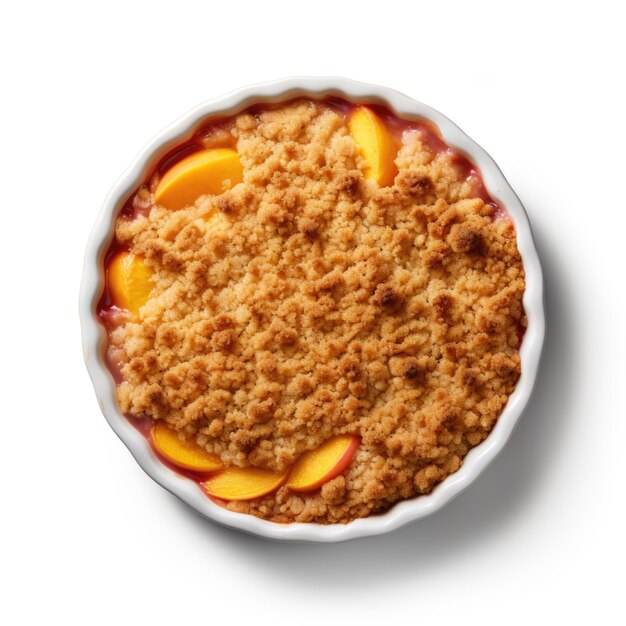 Peach crumble isolated