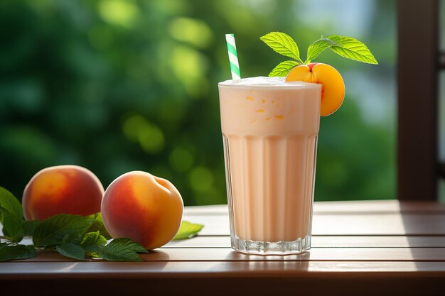 Peach Flavored Yogurt Breakfast Beverage