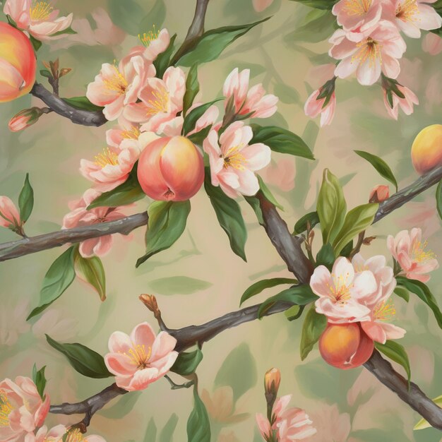 peach floral wallpaper colorful pattern